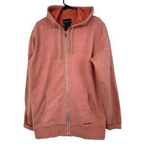 O'Neill Mens Orange Marl Full-Zip Hoodie Size Large Logo EUC  8895